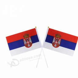 Großhandelsförderung 14 * 21cm Serbien, das Handflagge wellenartig bewegt