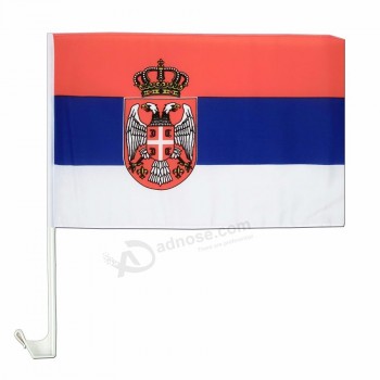 país de impressão poliéster país da Sérvia bandeiras de janela de carro