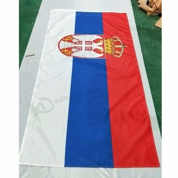 bandera de Serbia personalizada de 1 * 2 m con material de poliéster