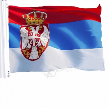 Оптовая пользовательские 3x5 футов 100% полиэстер страны печать флага сербии