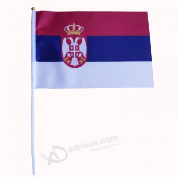 promoção personalizada 100% poliéster sérvia mão bandeira