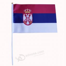 promotie custom 100% polyester servië hand held vlag