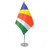 Professional printing Seychelles national table flag with base