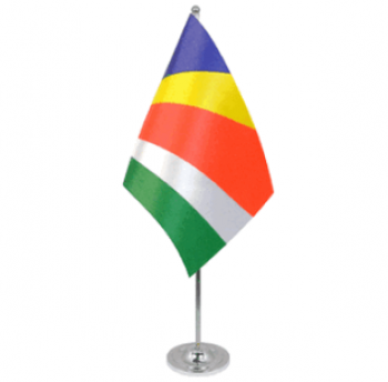 Professional printing Seychelles national table flag with base