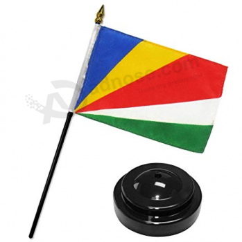 bandeiras nacionais do tampo da mesa do mini escritório de seychelles do poliéster