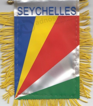 Small mini car window rearview mirror Seychelles flag
