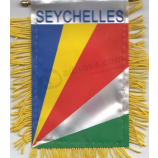 Polyester Seychelles National car hanging mirror flag