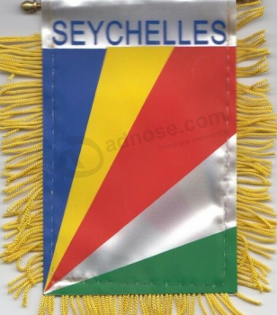 poliéster seychelles bandera nacional del espejo colgante del coche