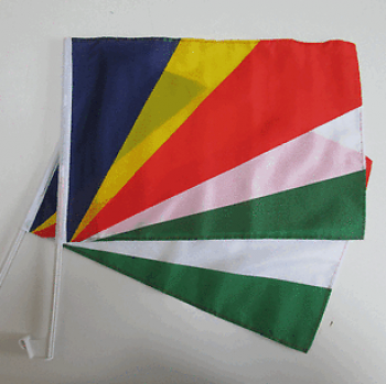 Tejido de poliéster mini seychelles bandera para ventana de coche