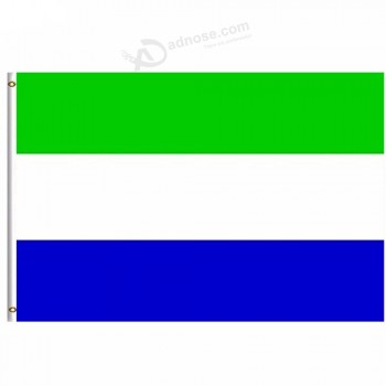 100% poliéster impresso bandeira do país de Serra Leoa