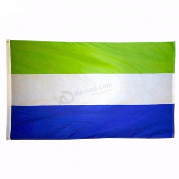 3x5ft prix bon marché de haute qualité Sierra Leone drapeau du pays avec deux œillets / 90 * 150cm tous les drapeaux de comté du monde