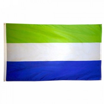 beste qualität 3 * 5FT polyester sierra leone flagge mit zwei ösen