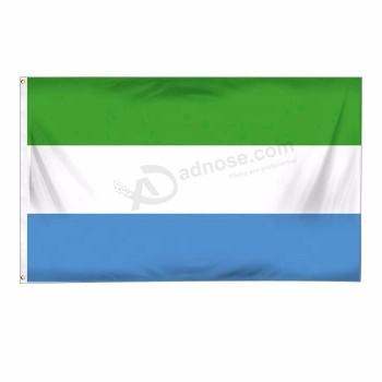 digitaldruck benutzerdefinierte größe 2x3ft 4x6ft 3x5ft polyester stoff nationalen sierra leone flagge