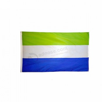 Drapeau national de la Sierra Leone en polyester personnalisé de 3 x 5 pieds