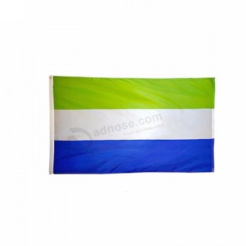 bandera nacional de sierra leona de poliéster 3x5ft personalizado