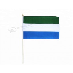 Großhandel individuell bedruckte Polyester Sierra Leone Festival feiern Hand wehende Flaggen