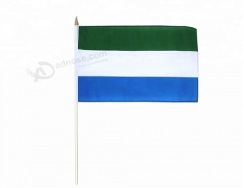 Wholesale custom printed Polyester Sierra Leone festival celebrate hand waving flags