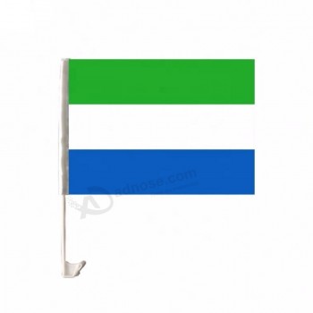 Grande qualité Impression numérique Sierra Leone Vitres de voiture Hooder drapeau