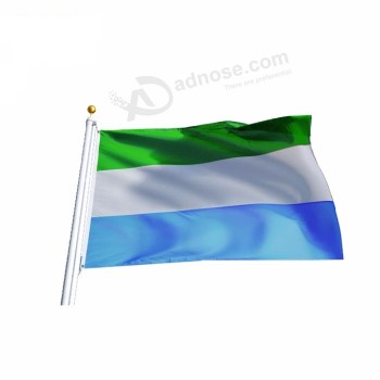 флаг сьерра-леоне, синий белый зеленый флаг
