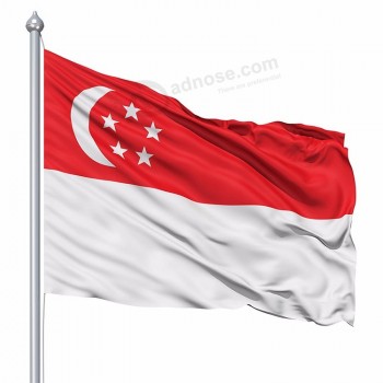 Drapeau national du pays de Singapour personnalisé de taille standard