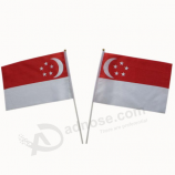 bandiera della mano nazionale di Singapore bandiera del bastone di paese di Singapore