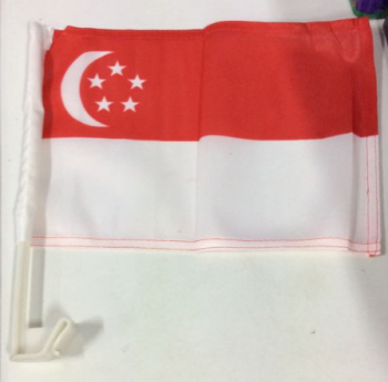 屋外ナショナルデー供給シンガポール車の窓の旗