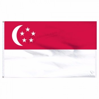 poliéster 3x5ft bandera nacional impresa de singapur