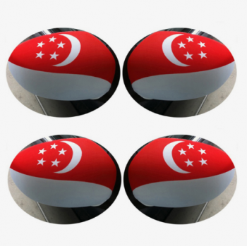 Stretch-Polyester gemischt Spandex-Stoff Singapur Autospiegel Abdeckung Flagge