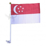 차 창을위한 주문 싱가포르 깃발을 인쇄하는 폴리 에스테 30x45cm