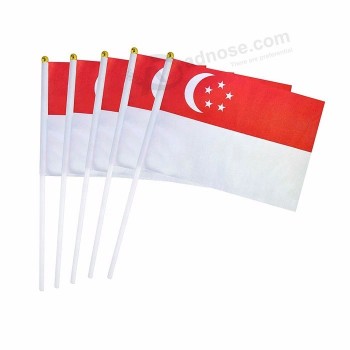 Éventail Agitant Mini Singapour main drapeaux nationaux