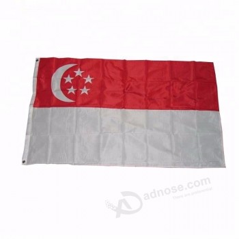 Bandera nacional de singapur de alta calidad 100% poliéster