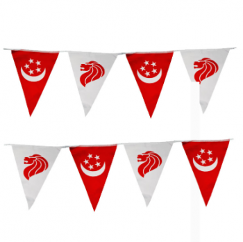 장식적인 폴리 에스테 삼각형 싱가포르 깃발 깃발 천 판매
