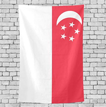 bandiera nazionale della bandiera della parete di Singapore di dimensione su ordinazione del poliestere