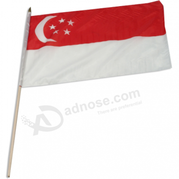 工場価格装飾シンガポール手小さな旗