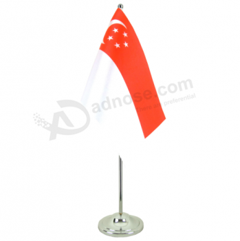 Venda quente de singapura tabela top flag pole stand sets