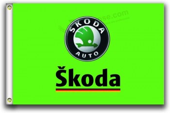 skoda vlaggen banner 3x5ft-90x150cm 100% polyester, canvas kop met metalen doorvoertule, zowel binnen als buiten gebruikt