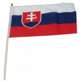 bandiera tenuta in mano di colore vivo della Slovacchia per la celebrazione di evento
