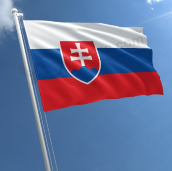 Bandera nacional eslovaca de poliéster colgante de alta calidad para exteriores
