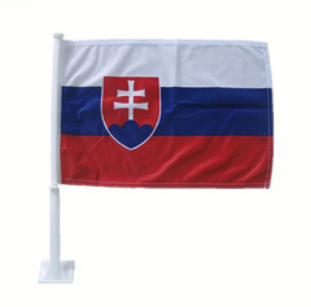 mini bandiera slovacca in poliestere lavorato a maglia per finestrino auto