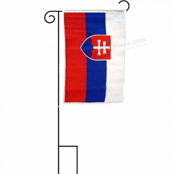 Bandera de poliéster jardín eslovaquia bandera con poste