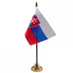 Custom polyester Slovakia table meeting desk flag