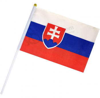 barato atacado logotipo personalizado eslováquia mão acenando mini bandeira