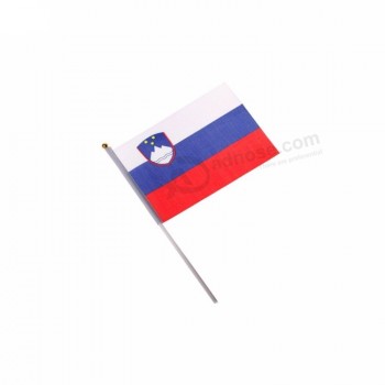 Cheap printed customized Slovenia hand waving flag