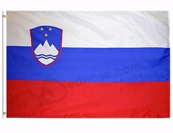 2019 슬로베니아 국기 3x5 FT 150x90cm 배너 100D 폴리 에스테르 사용자 정의 플래그 금속 밧줄 고리