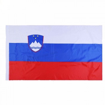 Custom Wholesale 3*5FT Polyester Silk Print Hanging Slovenia national Flag all size Country Custom Flag