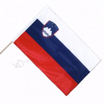 Slovénie drapeau sport grand événement durable polyester tissu décoration main agitant drapeaux