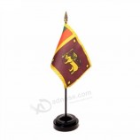 Custom Sri Lanka desk table flag pole with wooden flag pole