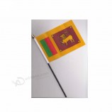 Hot Selling Sri Lanka Sticks Flag National 10x15cm Size Hand Waving Flag