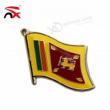 누옥 신 저렴한 도매 스리랑카 국기 옷깃 핀 배지 알루미늄 합금