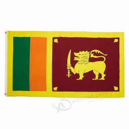 Venda quente barato personalizado impresso poliéster bandeira do sri lanka